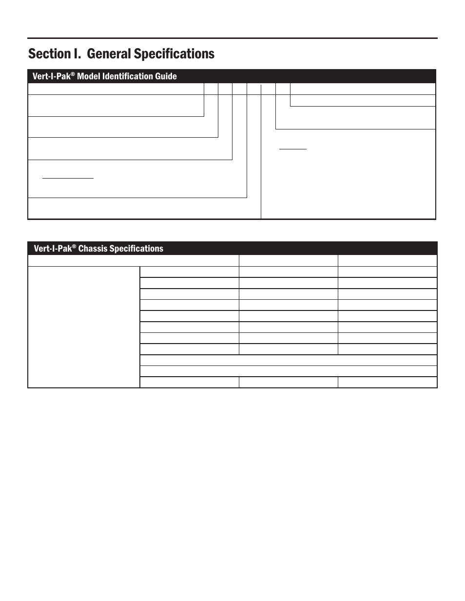 Vert-i-pak, Model identifi cation guide vert-i-pak, Chassis specifi cations | Friedrich A-SERIES User Manual | Page 4 / 16