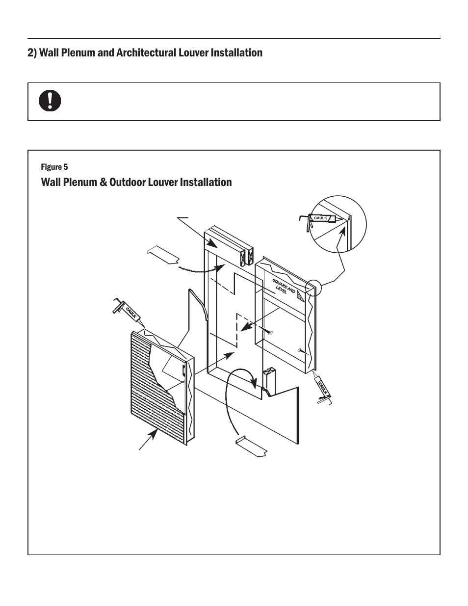 Wall ple num & outdoor louver in stal la tion, Fig ure 5 | Friedrich A-SERIES User Manual | Page 6 / 16