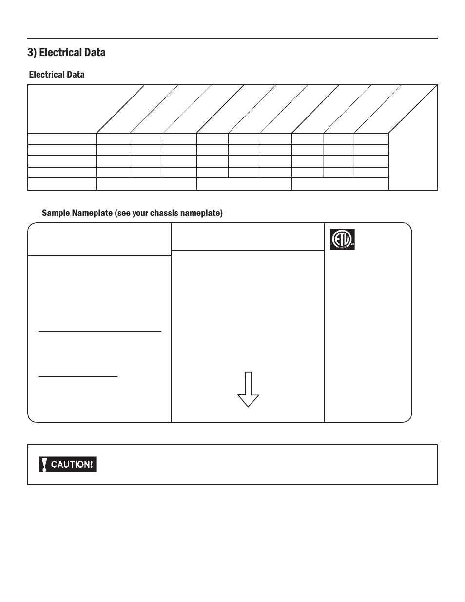 Samp le, Warning, 3) electrical data | Friedrich A-SERIES User Manual | Page 7 / 16