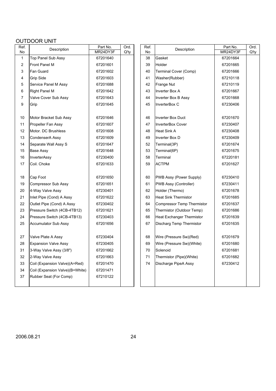 Outdoor unit | Friedrich MW09Y3FM User Manual | Page 25 / 27