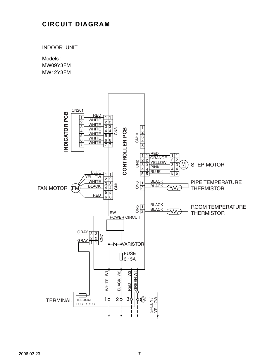 Circuit diagram | Friedrich MW09Y3FM User Manual | Page 8 / 27