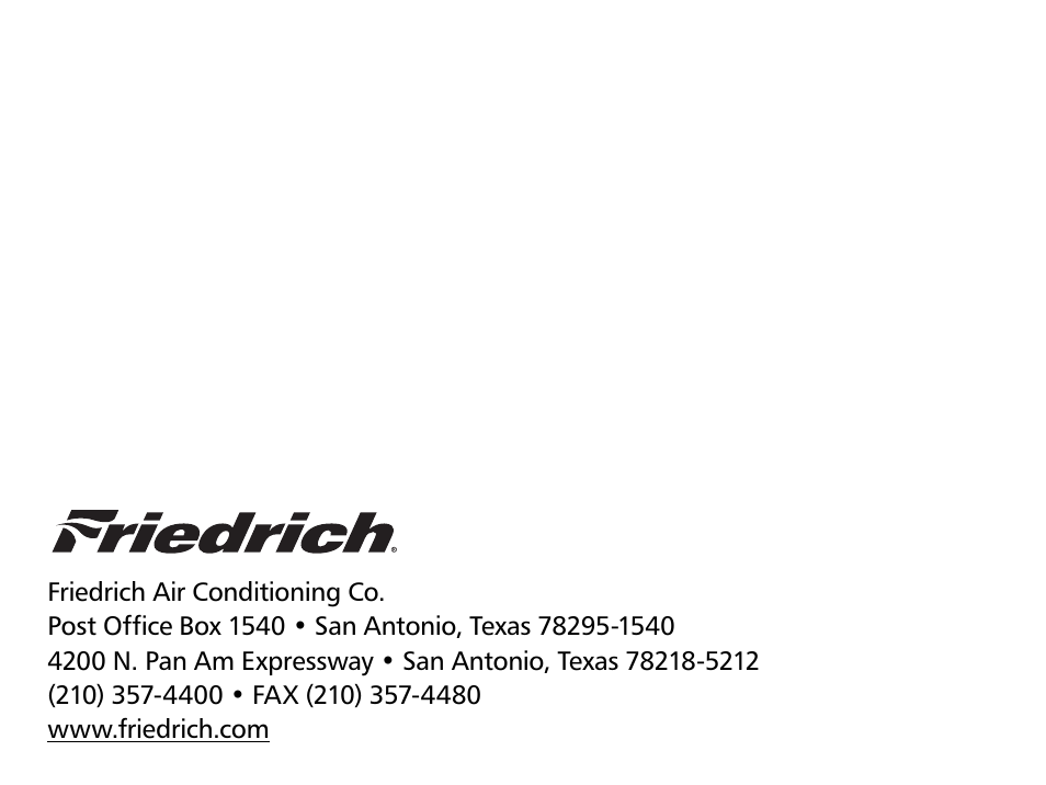 Friedrich RT4 User Manual | Page 13 / 13