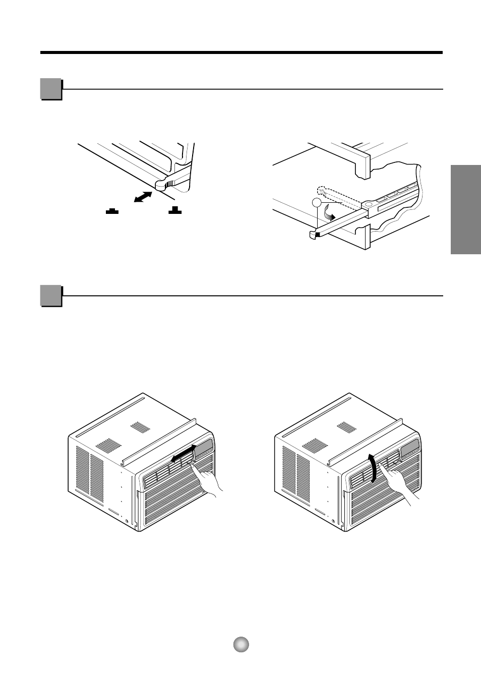 Réglage de l'orientation du débit d'air, Commande de l’orifice de ventilation, Réglage de l’orientation du débit d’air | Français | Friedrich CP12 User Manual | Page 27 / 58