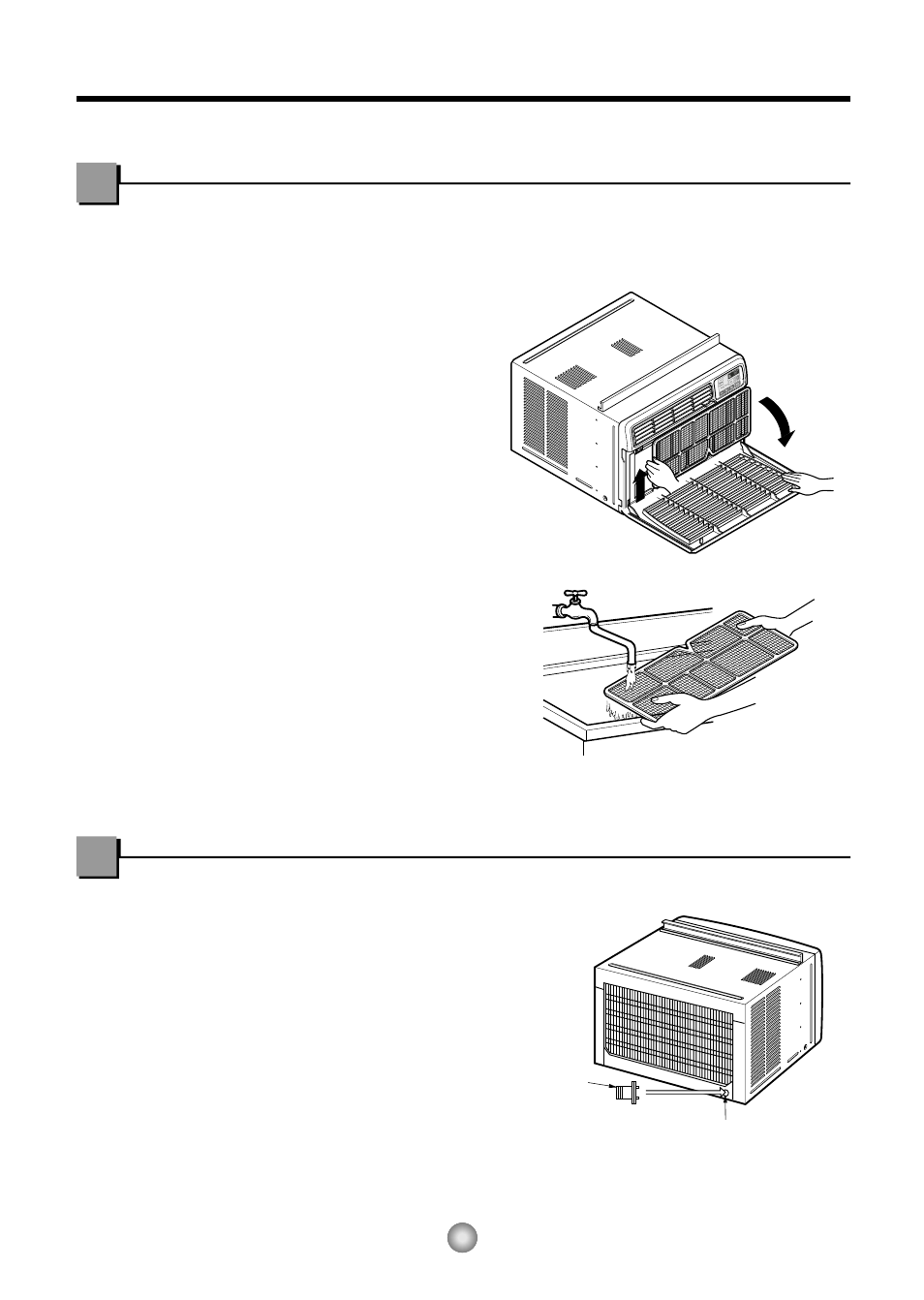Soins et entretien, Filtre à air, Drainage | Comment retirer le filtre à air | Friedrich CP12 User Manual | Page 28 / 58