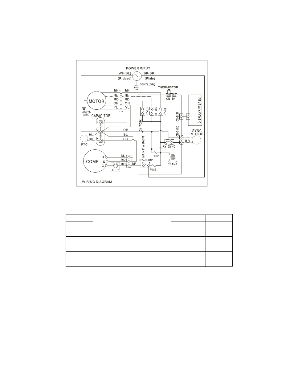 Circuit diagram | Friedrich CP05N10A User Manual | Page 19 / 22