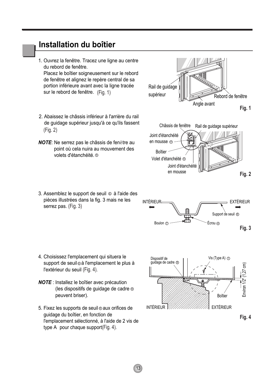 Installation du boîtier | Friedrich CP10 User Manual | Page 35 / 61