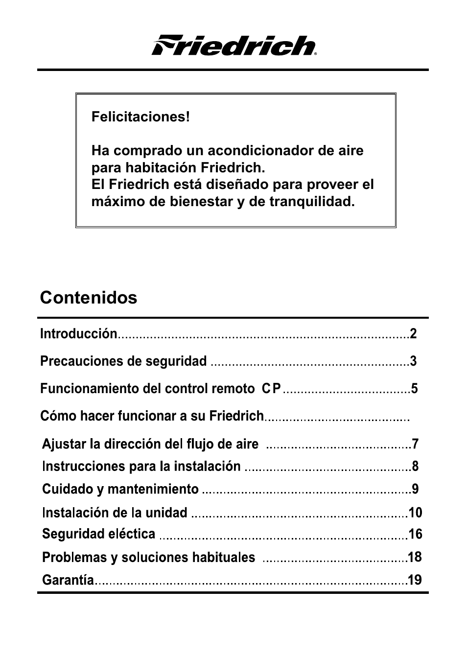 Friedrich CP10 User Manual | Page 42 / 61