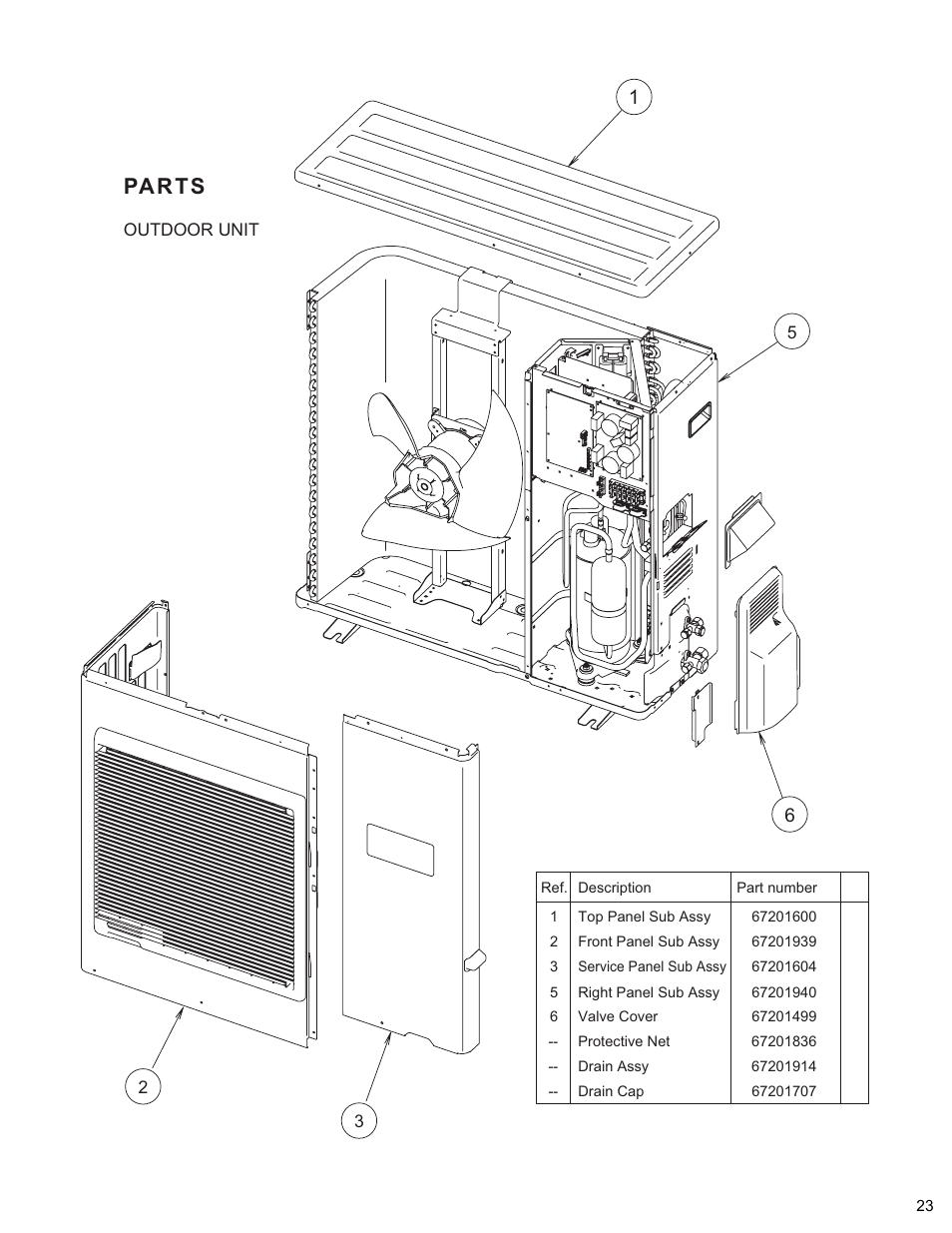 Pa r t s | Friedrich MR18Y3H User Manual | Page 24 / 29