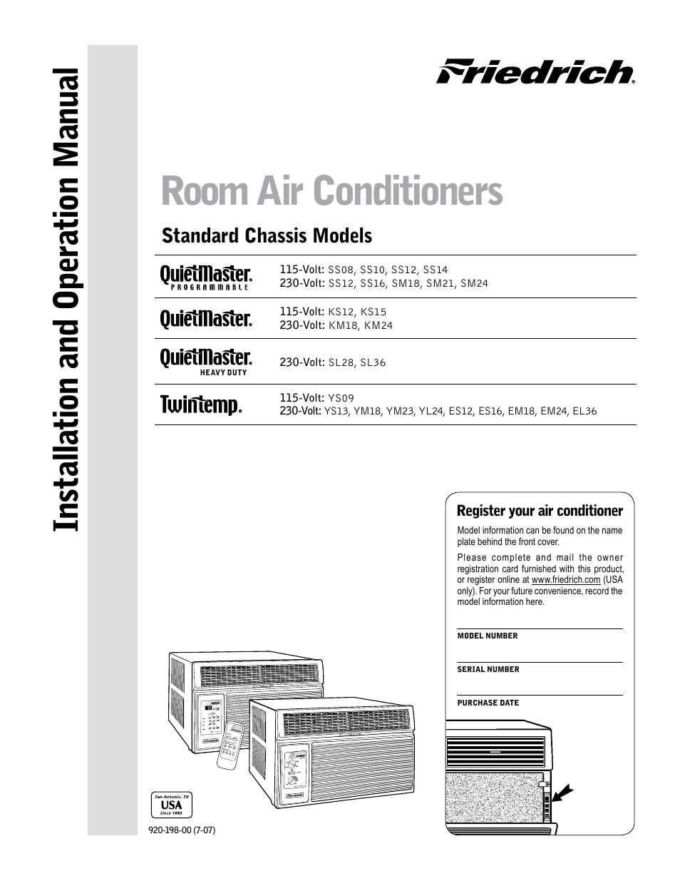 Friedrich KM24 User Manual | 56 pages