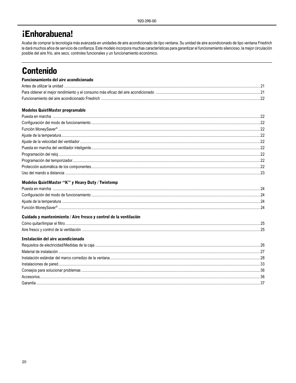 Friedrich KM24 User Manual | Page 20 / 56