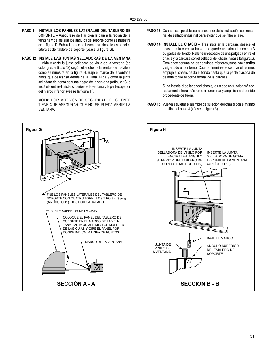 Sección a - a, Sección b - b | Friedrich KM24 User Manual | Page 31 / 56