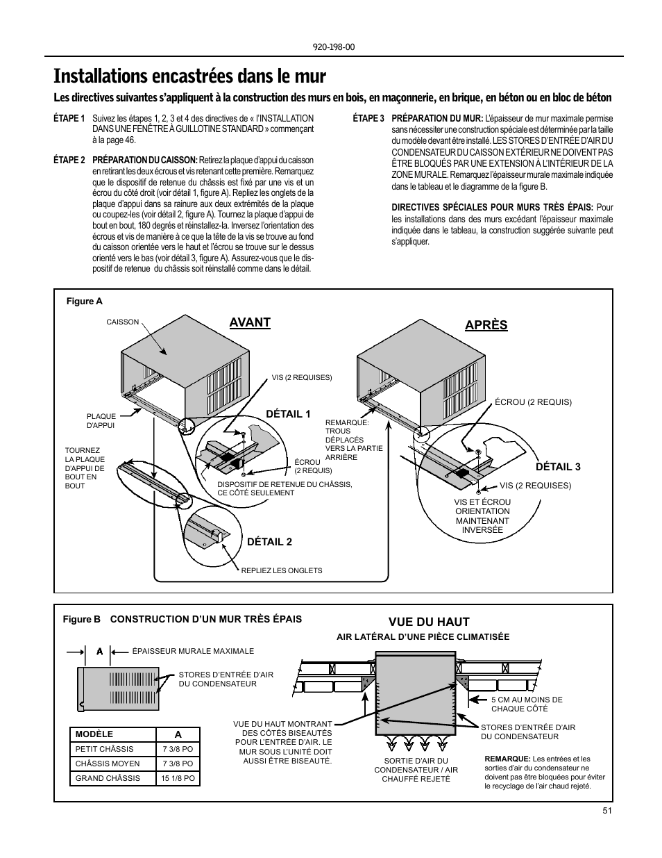 Installations encastrées dans le mur, Avant après, Vue du haut | Friedrich KM24 User Manual | Page 51 / 56