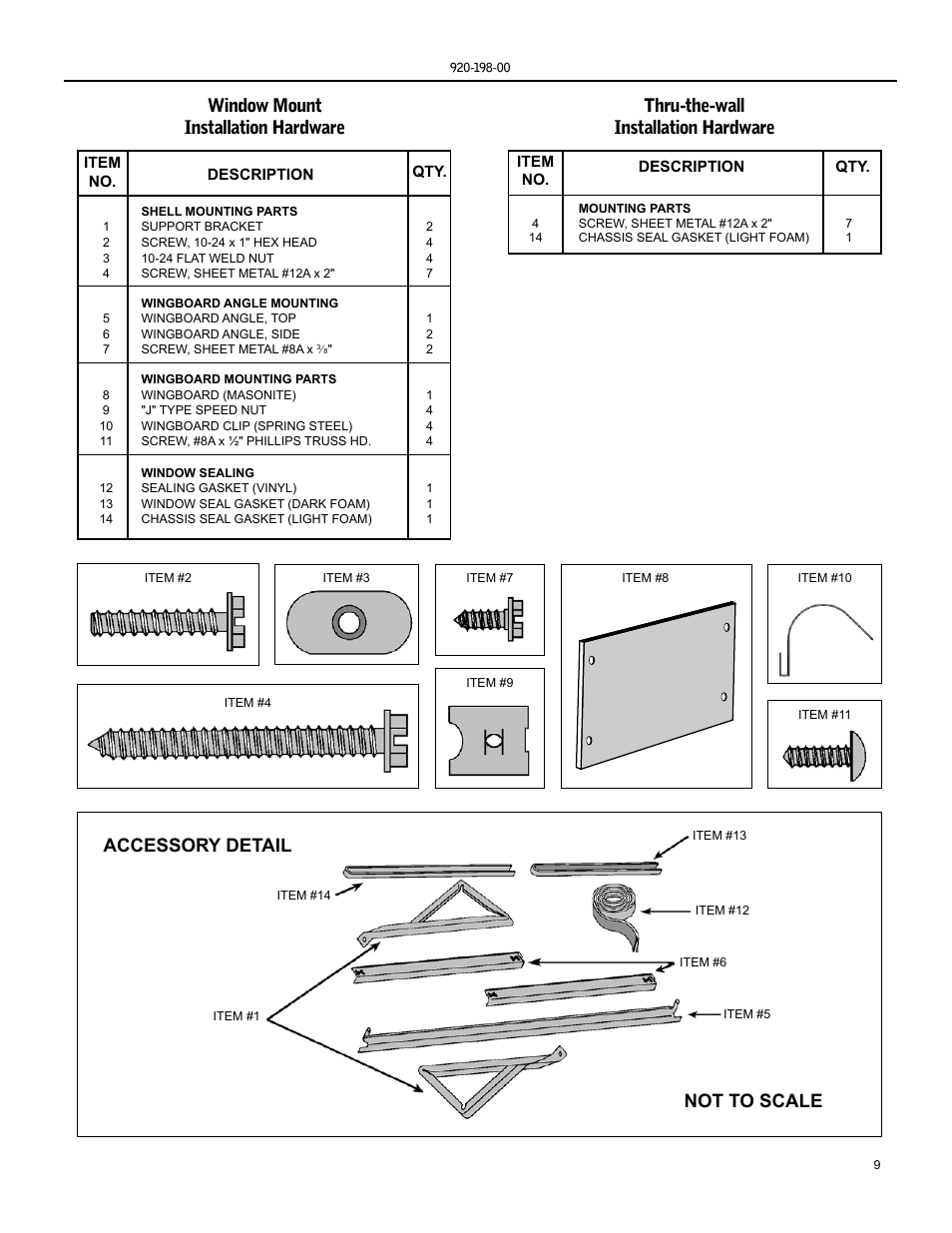 Not to scale accessory detail | Friedrich KM24 User Manual | Page 9 / 56