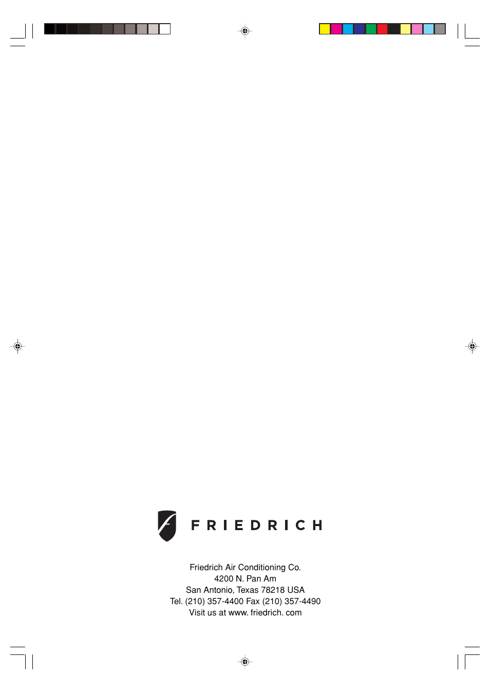 Friedrich MW12Y3H User Manual | Page 18 / 18