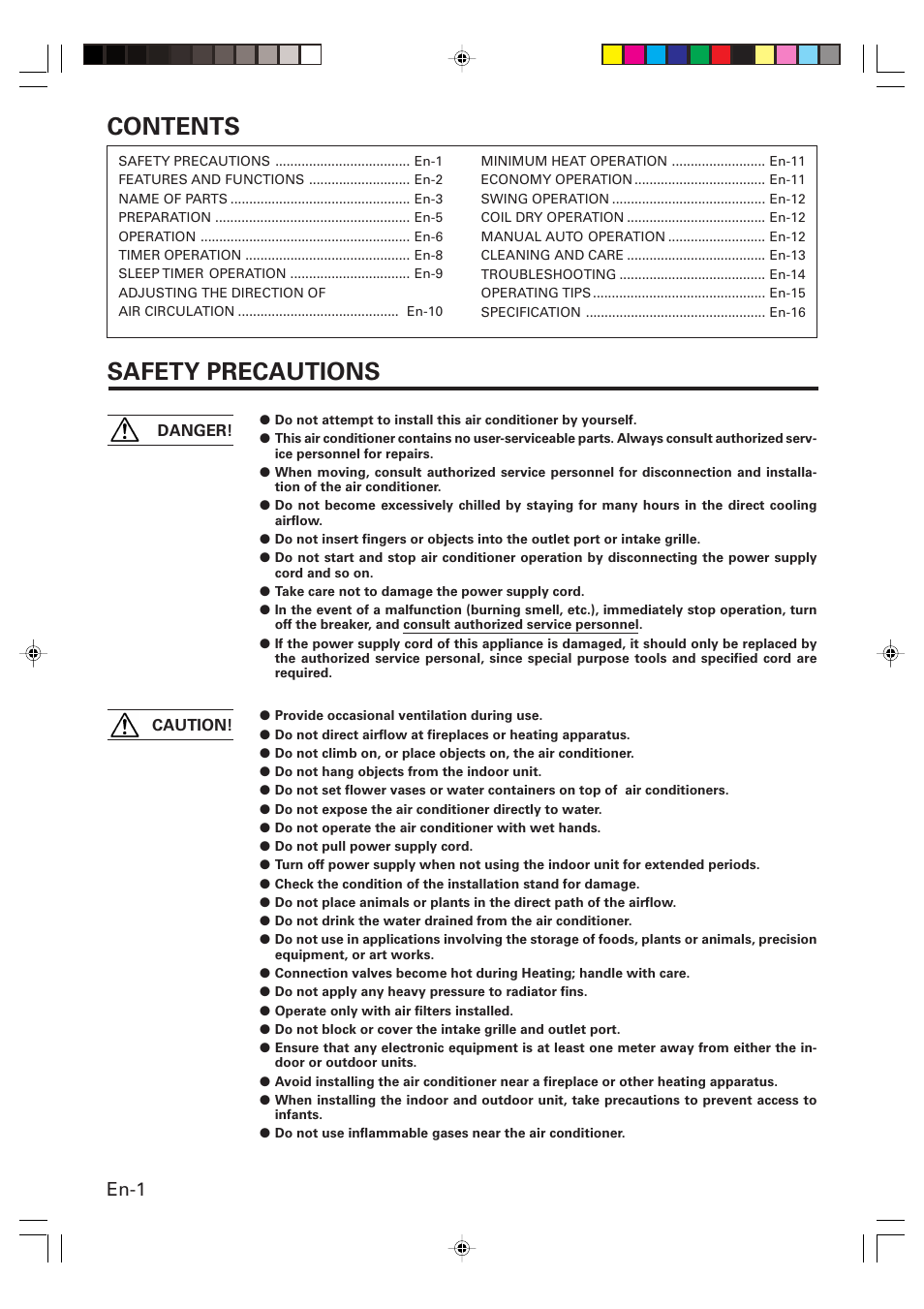 Friedrich MW12Y3H User Manual | Page 2 / 18