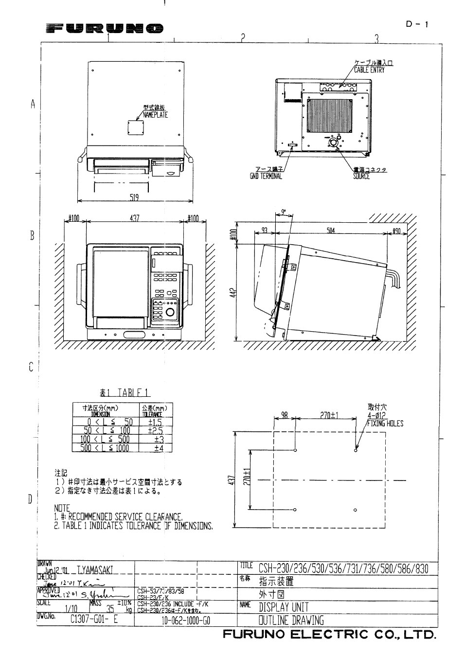Outline drawings | Furuno CSH-24F User Manual | Page 79 / 98