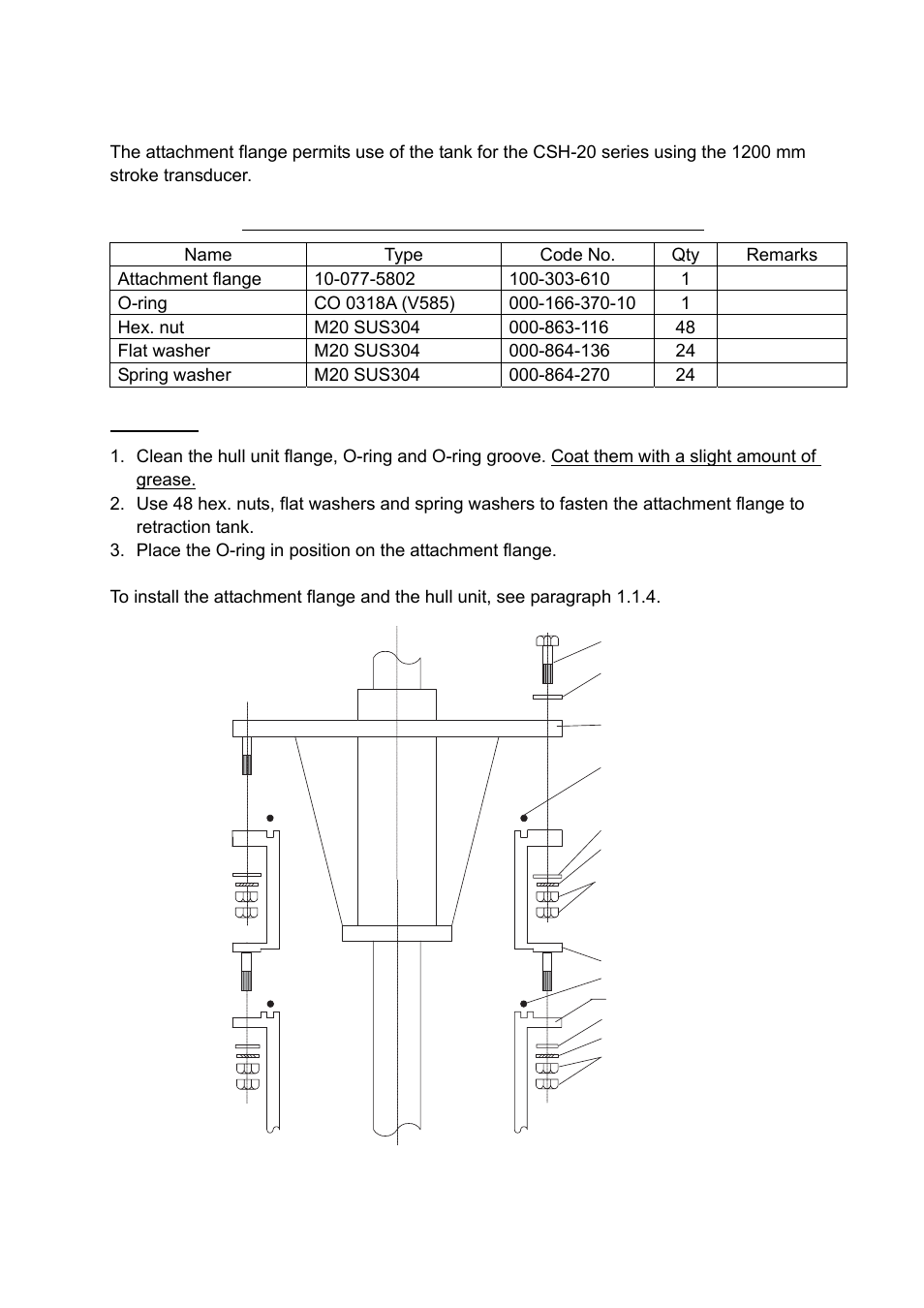 6 installing the attachment flange (option) | Furuno FSV-30S User Manual | Page 19 / 80