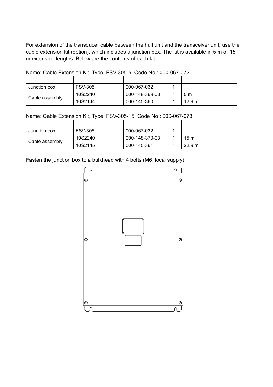 7 cable extension kit (option) | Furuno FSV-30S User Manual | Page 20 / 80