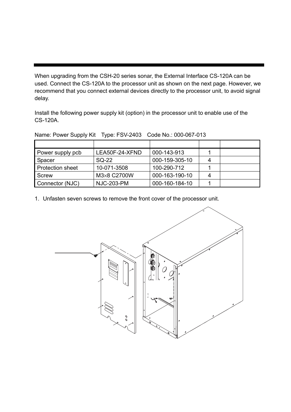 Connecting the externalinterface cs-120a, Connecting the external interface cs-120a | Furuno FSV-30S User Manual | Page 57 / 80