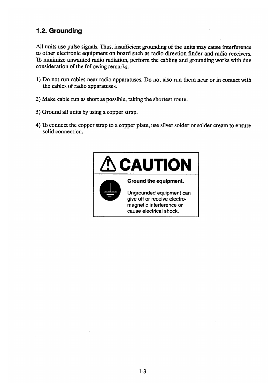 Grounding | Furuno DS-30 User Manual | Page 11 / 116