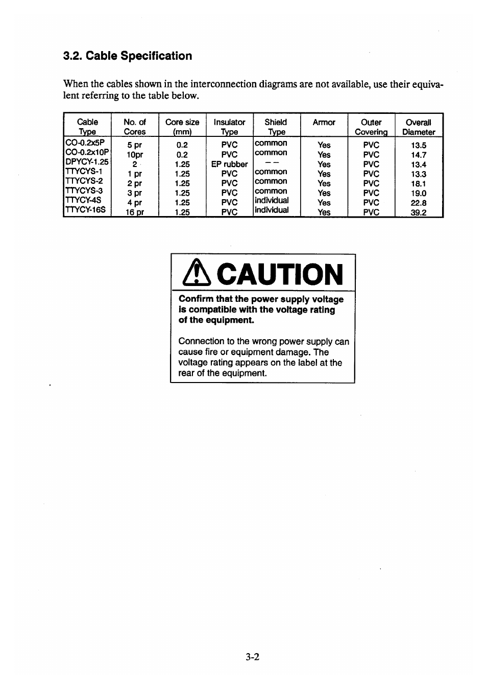 Cable specification | Furuno DS-30 User Manual | Page 21 / 116
