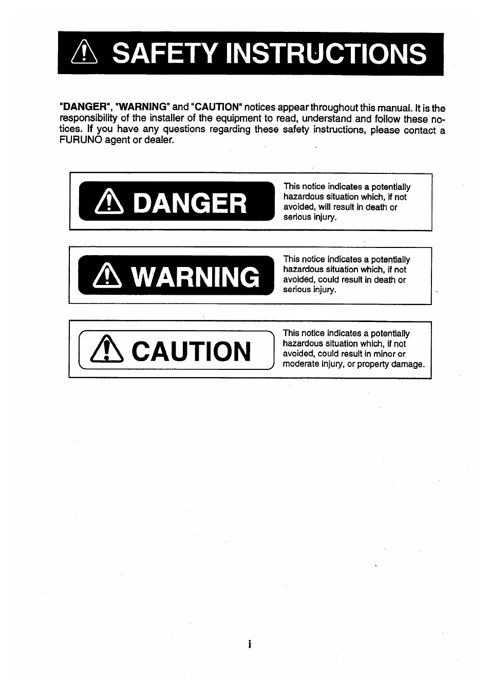 Safety instructions | Furuno DS-30 User Manual | Page 3 / 116