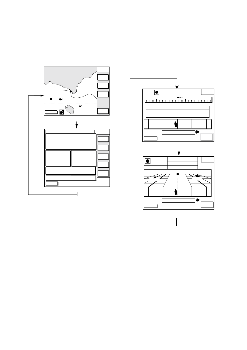 5 plotter displays, 6 steering/highway displays, Q p < 0 1 | Display modes (plotter key), Highway display, Display modes (xte/hiway key) | Furuno GP-1650WD User Manual | Page 12 / 96