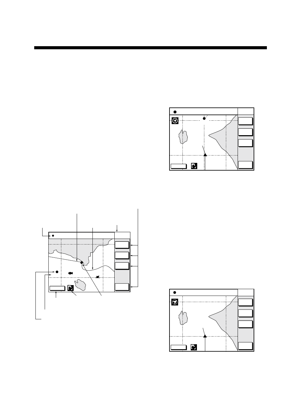 Plotter displays, 1 presentation modes, North-up | Course-up, Auto course-up, Plotter display, north-up mode, Plotter display, course-up mode, Auto course-up mode | Furuno GP-1650WD User Manual | Page 15 / 96