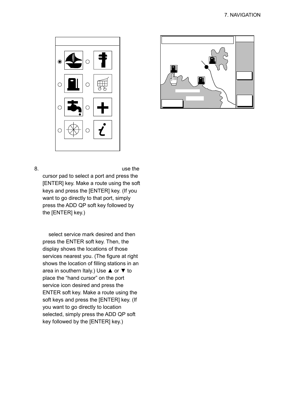 Sample filling station locations (southern italy) | Furuno GP-1650WD User Manual | Page 47 / 96