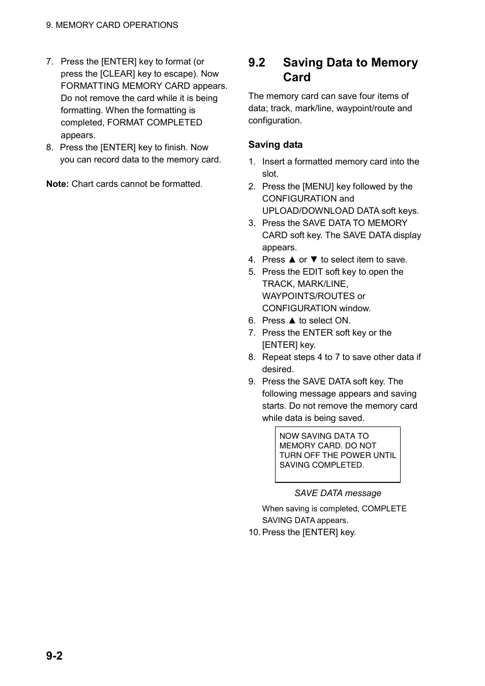 2 saving data to memory card | Furuno GP-1650WD User Manual | Page 56 / 96