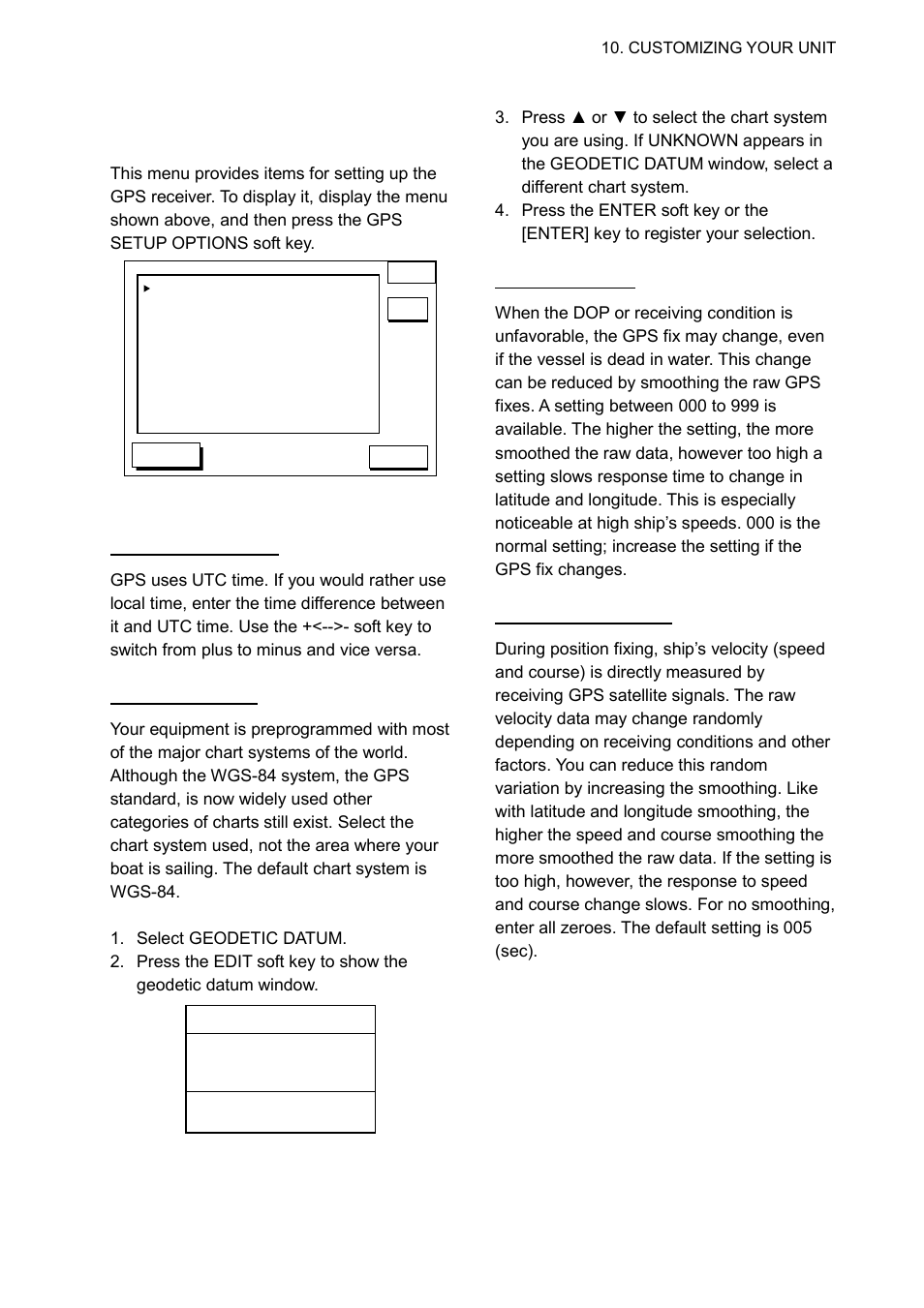 Gps setup options menu description | Furuno GP-1650WD User Manual | Page 63 / 96