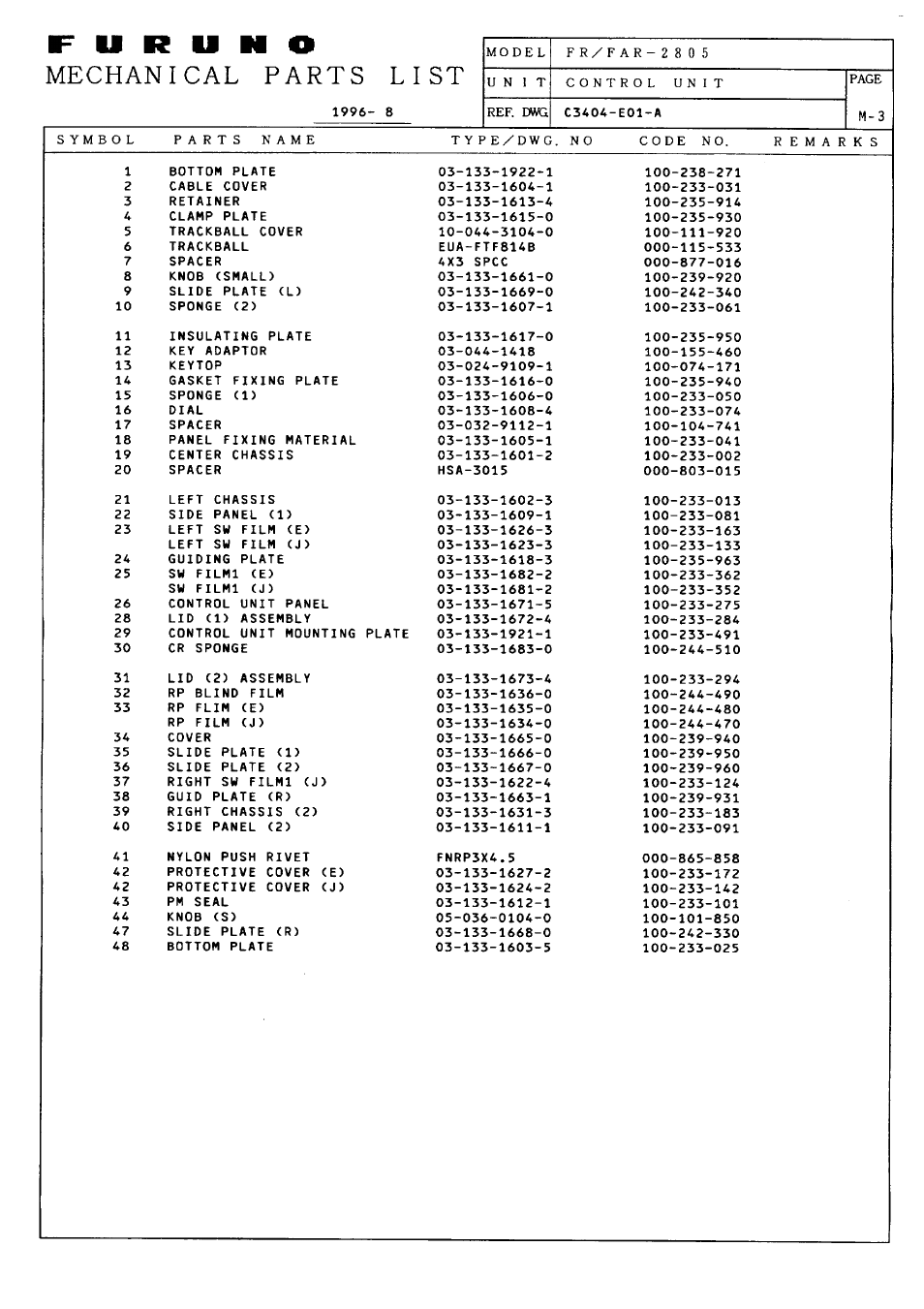 Furuno FR-2805 Series User Manual | Page 116 / 169