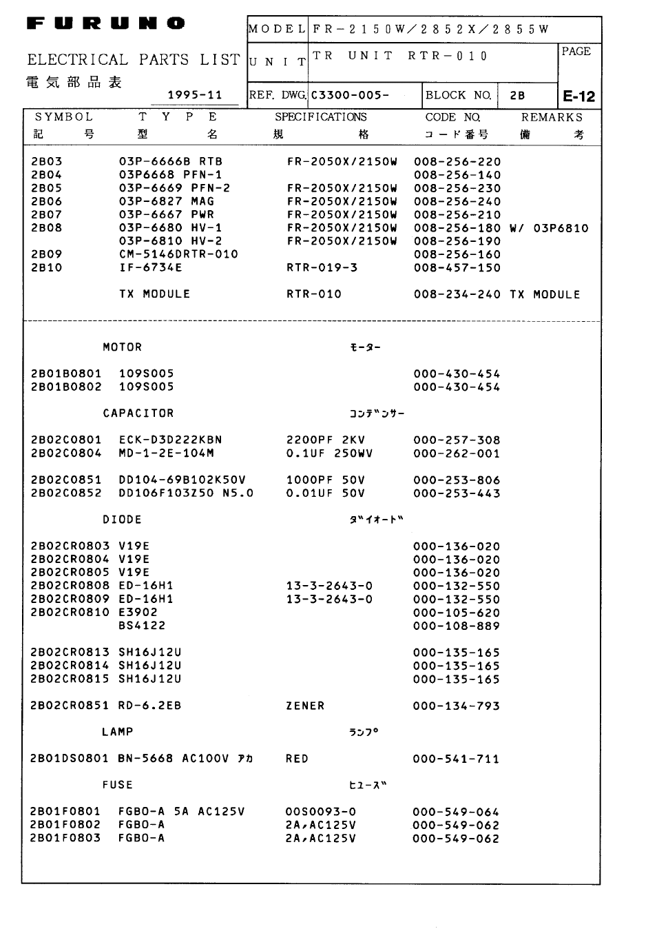 Furuno FR-2805 Series User Manual | Page 142 / 169