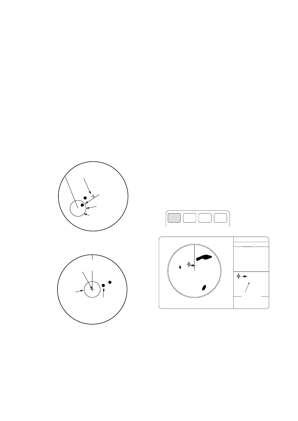 28 origin mark, Showing drag line, A) anchor watch in true motion mode | B) anchor watch in head-up mode, Plotting keypad | Furuno FR-2805 Series User Manual | Page 44 / 169