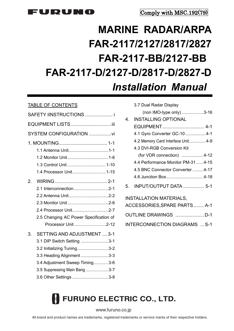 Furuno 2127 User Manual | 136 pages