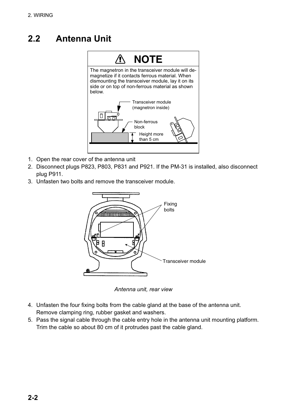 2 antenna unit | Furuno 2127 User Manual | Page 26 / 136