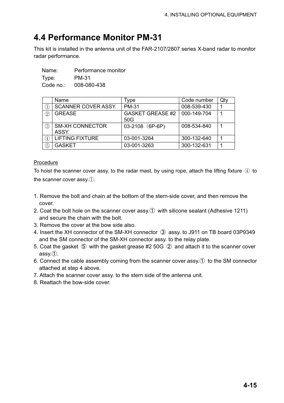 4 performance monitor pm-31 | Furuno 2127 User Manual | Page 75 / 136