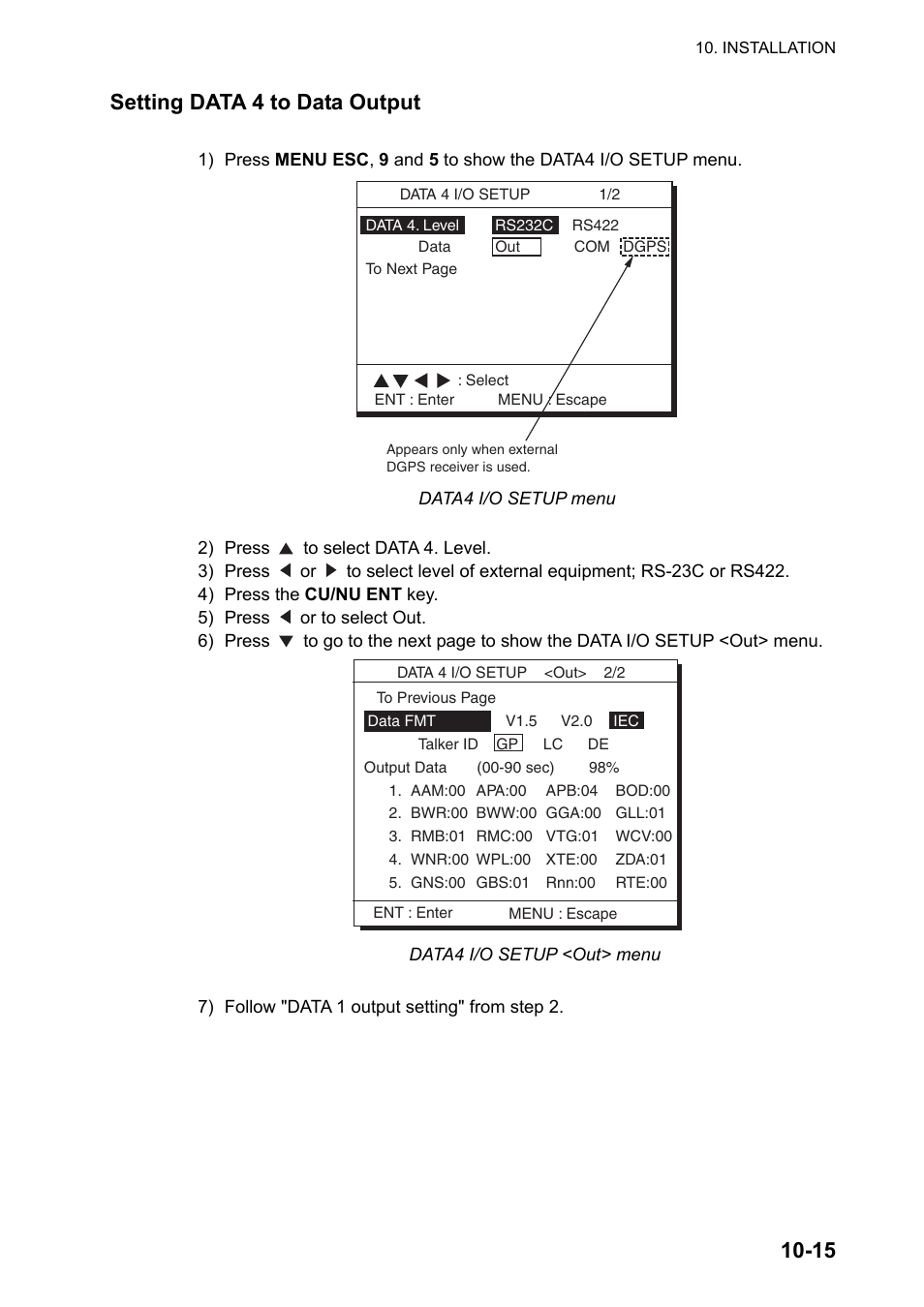 15 setting data 4 to data output | Furuno DUAL GPS GP-150-DUAL User Manual | Page 87 / 130
