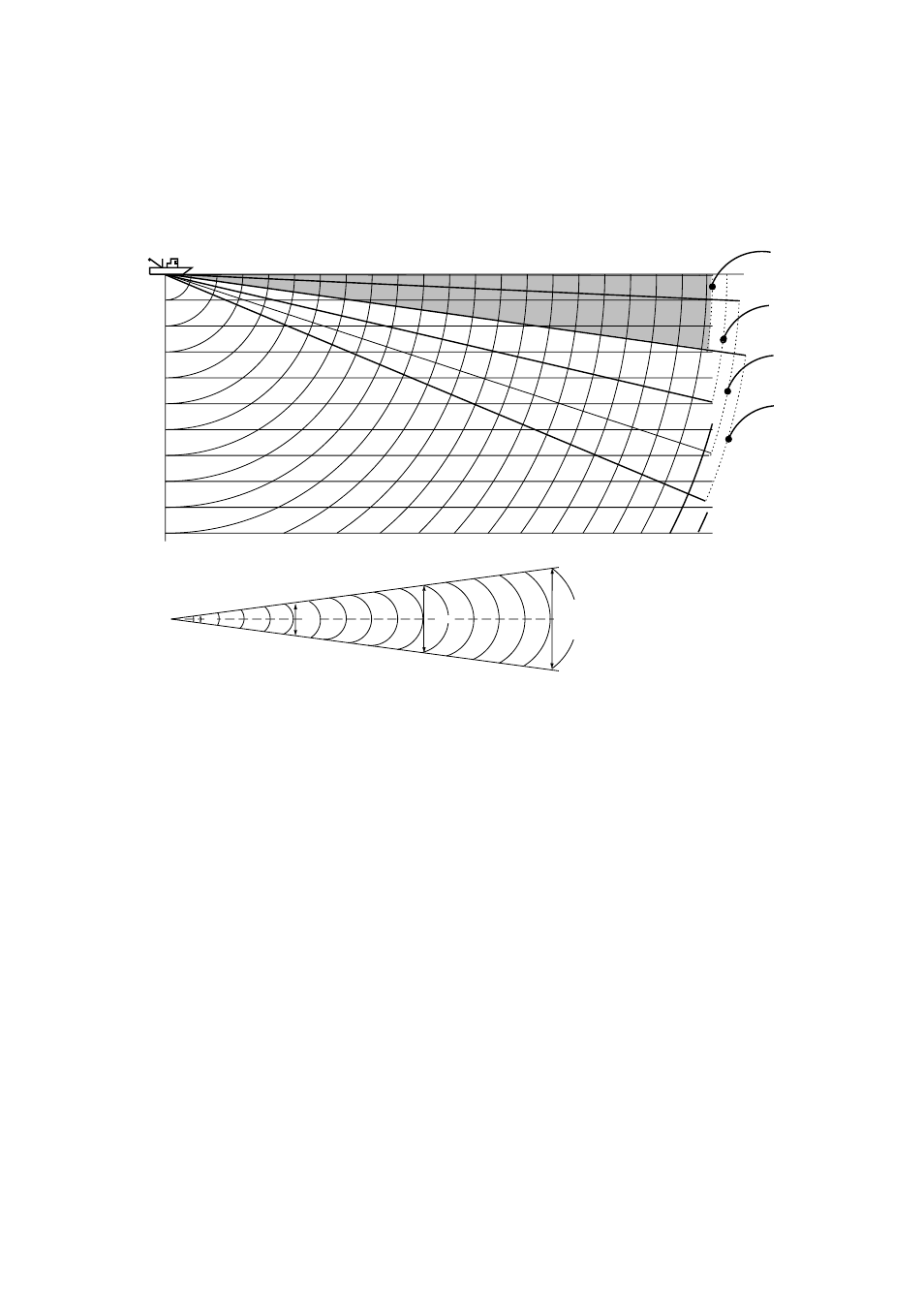 Figure 2-3 tilt angle and beam coverage | Furuno CSH-84 User Manual | Page 24 / 110