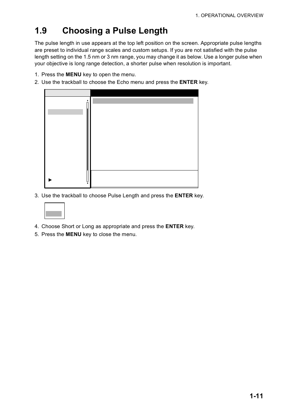 9 choosing a pulse length | Furuno FR-8122 EU User Manual | Page 22 / 120