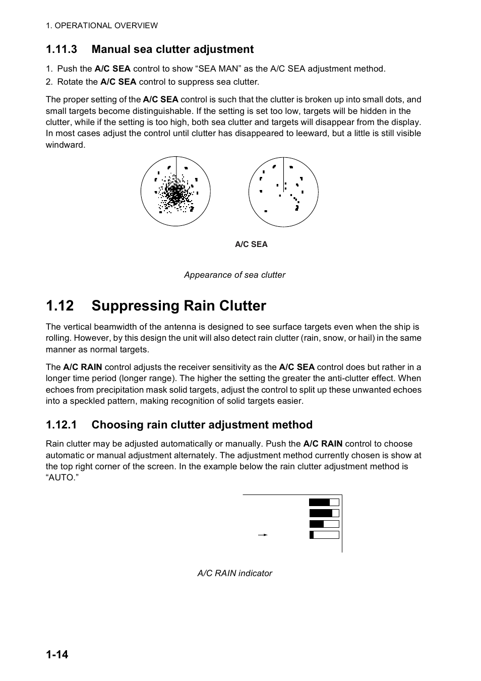 12 suppressing rain clutter, 1 choosing rain clutter adjustment method | Furuno FR-8122 EU User Manual | Page 25 / 120