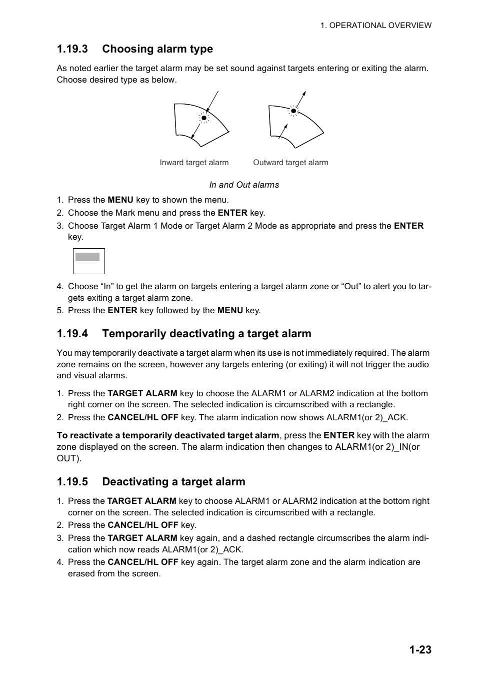 4 temporarily deactivating a target alarm, 5 deactivating a target alarm | Furuno FR-8122 EU User Manual | Page 34 / 120