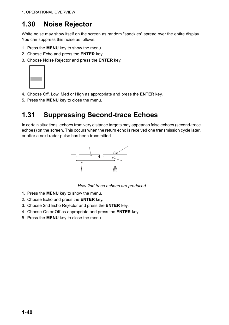 30 noise rejector, 31 suppressing second-trace echoes | Furuno FR-8122 EU User Manual | Page 51 / 120