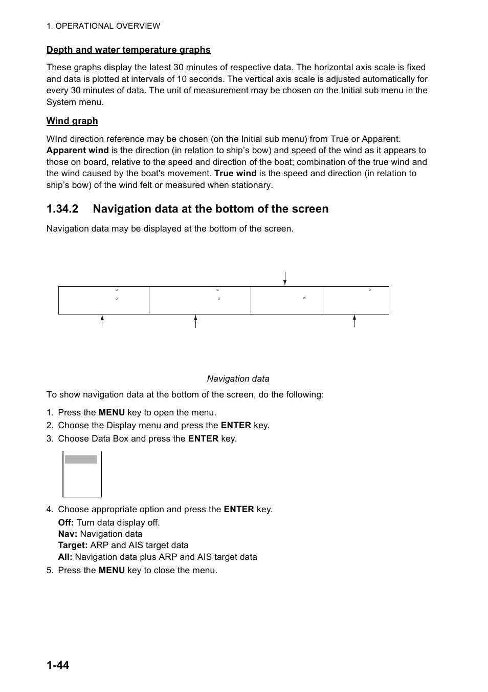 2 navigation data at the bottom of the screen | Furuno FR-8122 EU User Manual | Page 55 / 120