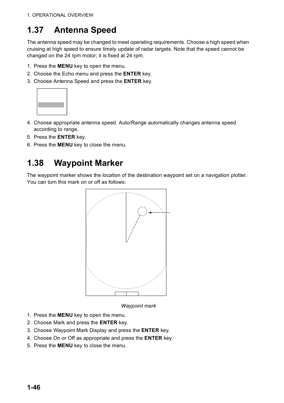 37 antenna speed, 38 waypoint marker | Furuno FR-8122 EU User Manual | Page 57 / 120