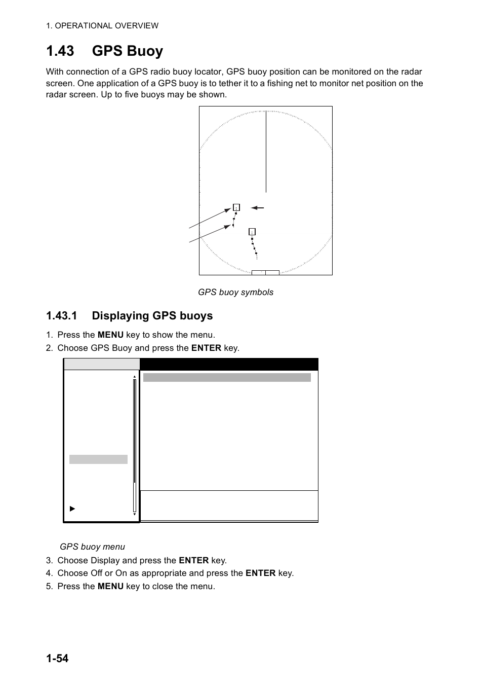 43 gps buoy, 1 displaying gps buoys | Furuno FR-8122 EU User Manual | Page 65 / 120