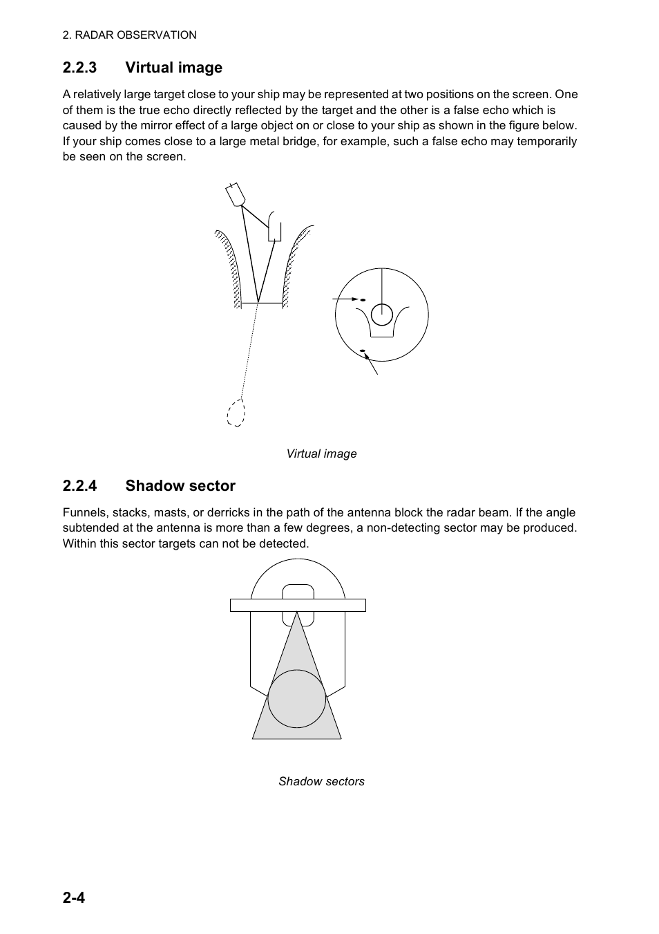 4 2.2.3 virtual image, 4 shadow sector | Furuno FR-8122 EU User Manual | Page 71 / 120