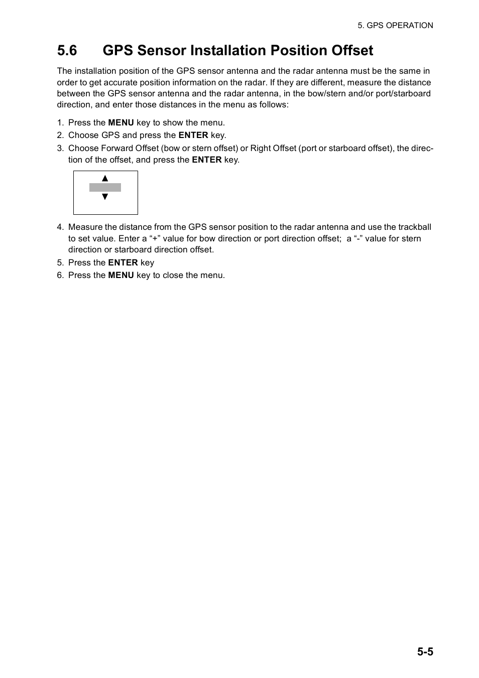 6 gps sensor installation position offset | Furuno FR-8122 EU User Manual | Page 98 / 120