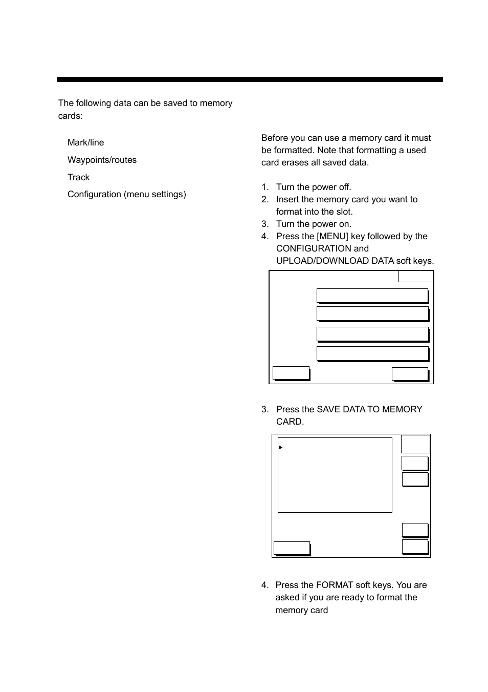 Memory card operations, 1 formatting memory cards | Furuno GP-1650WDF User Manual | Page 67 / 113