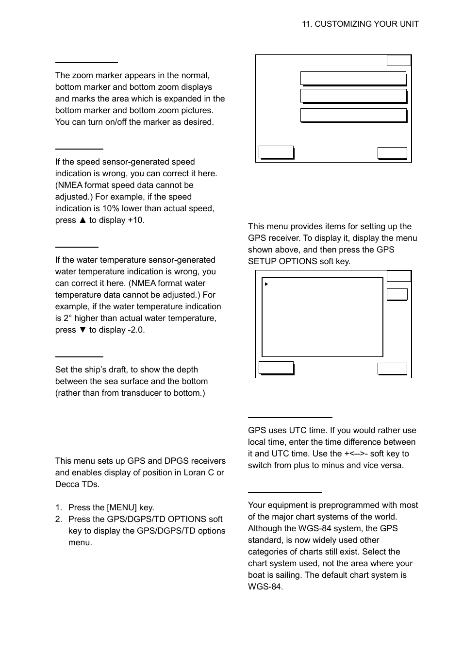 3 gps/dgps/td options menu, Gps setup options menu description | Furuno GP-1650WDF User Manual | Page 75 / 113